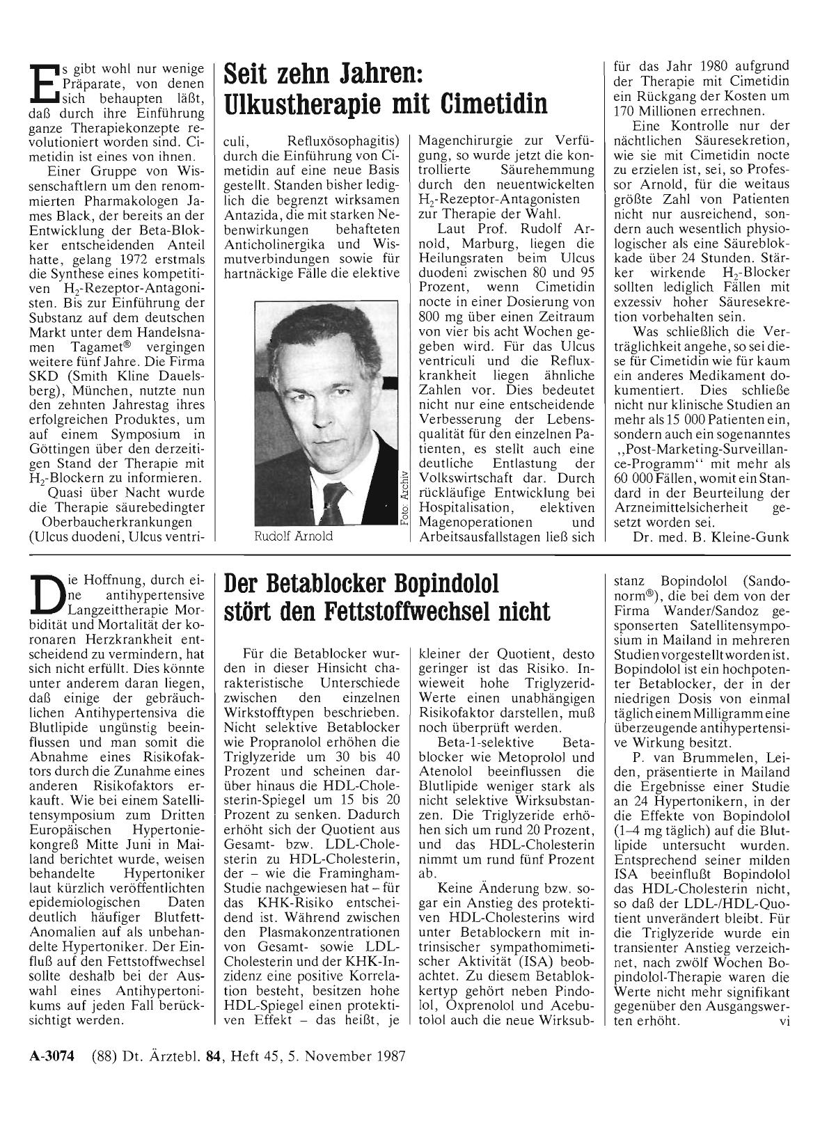 Vorschauseite 1: Der Betablocker Bopindolol stört den Fettstoffwechsel nicht