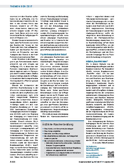 Vorschauseite 3: Ärztliche Tabakentwöhnung: Wirksamkeit und Potenziale