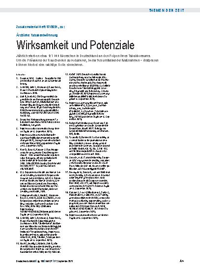 Vorschauseite 4: Ärztliche Tabakentwöhnung: Wirksamkeit und Potenziale