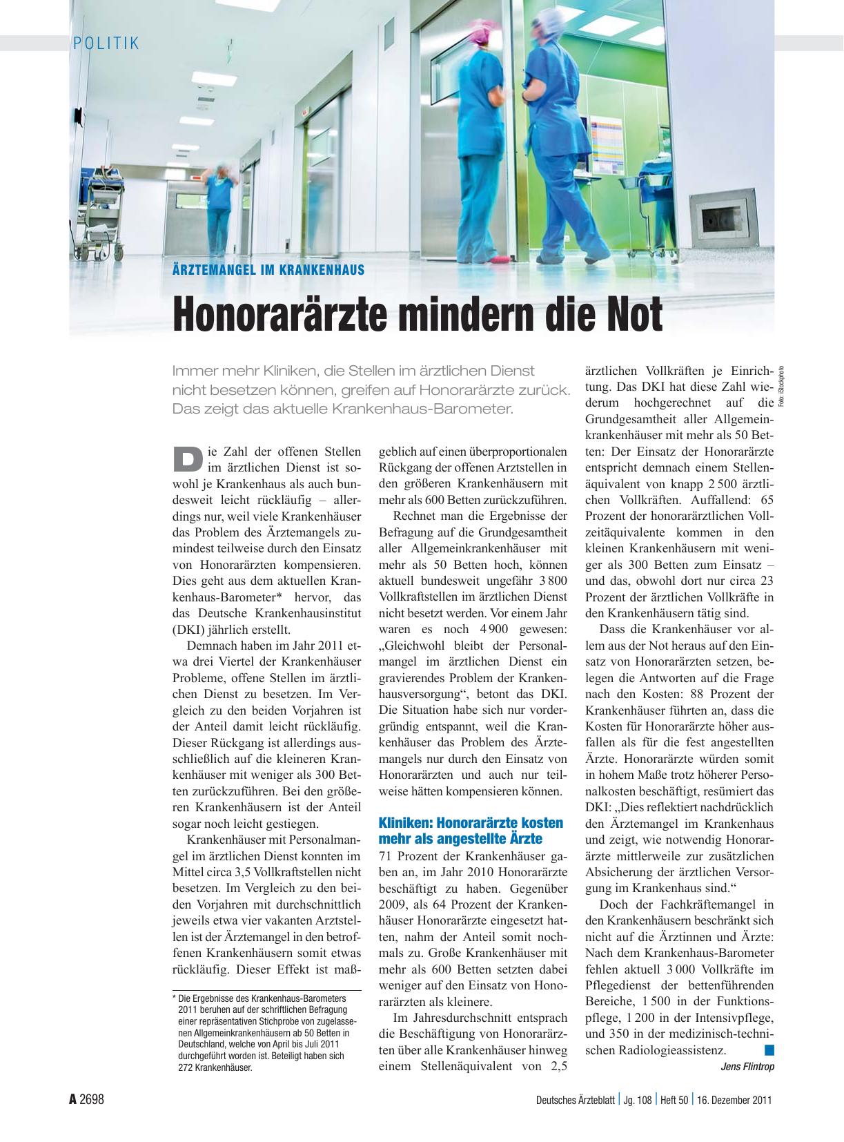 Vorschauseite 1: Ärztemangel im Krankenhaus: Honorarärzte mindern die Not