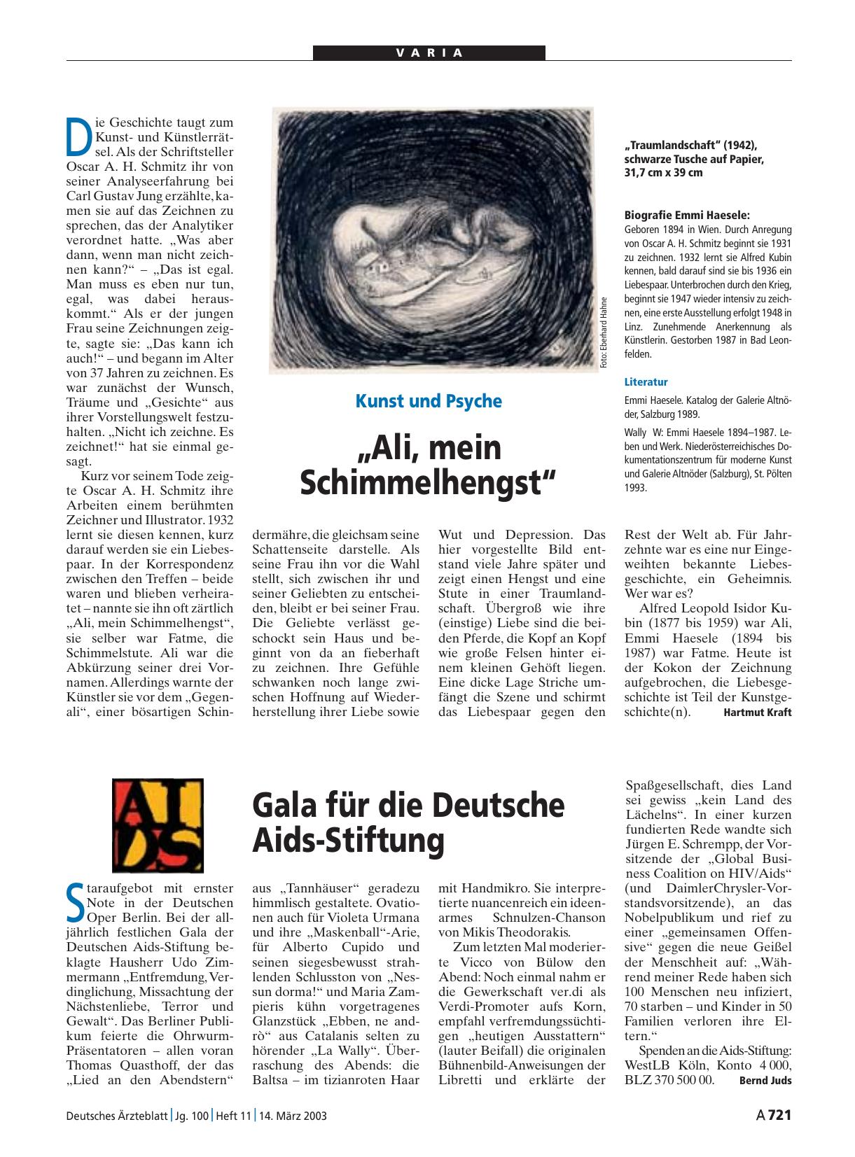 Vorschauseite 1: Kunst und Psyche: „Ali, mein Schimmelhengst“