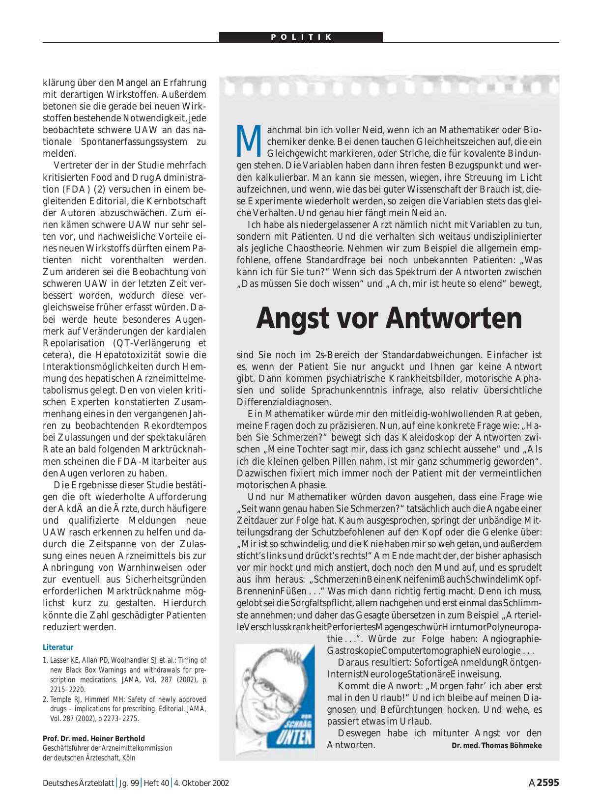 Vorschauseite 1: Angst vor Antworten