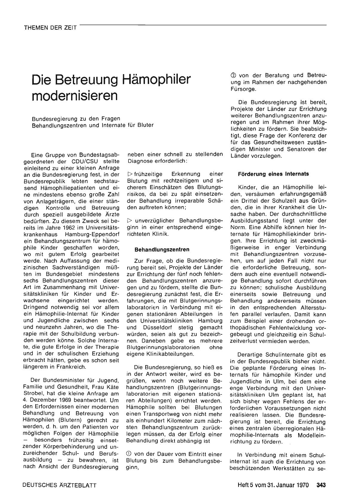Vorschauseite 1: Die Betreuung Hämophiler modernisieren
