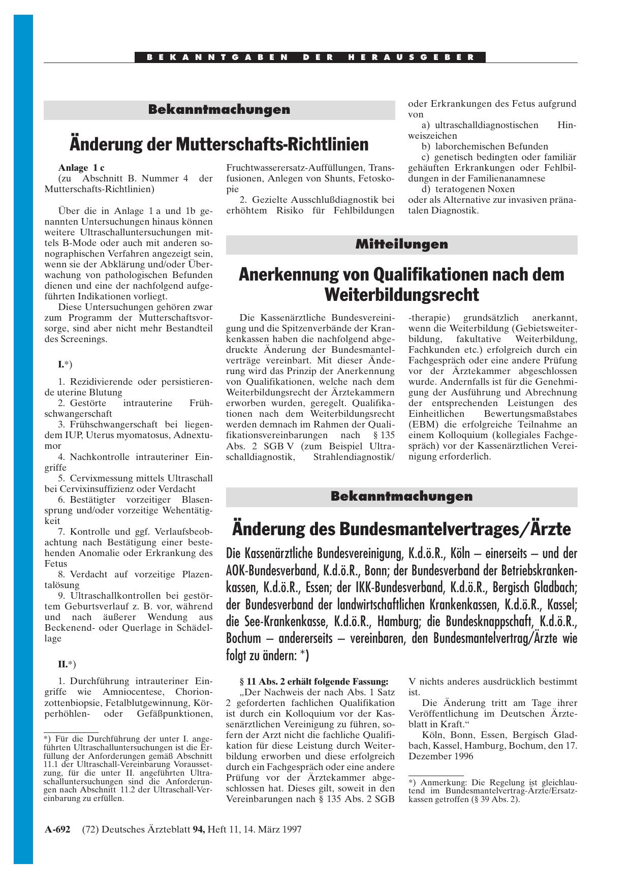 Vorschauseite 1: Mitteilungen: Anerkennung von Qualifikationen nach dem Weiterbildungsrecht
