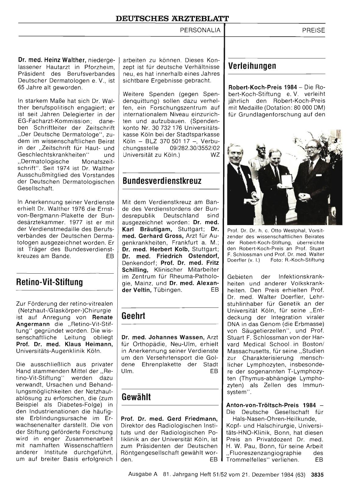 Vorschauseite 1: Verleihungen