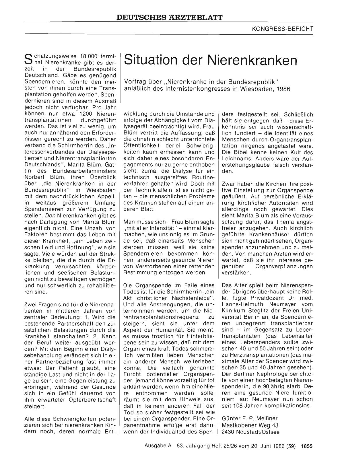 Vorschauseite 1: Situation der Nierenkranken