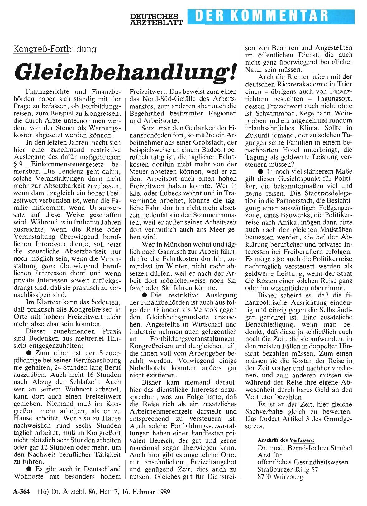 Vorschauseite 1: Kongreß-Fortbildung: Gleichbehandlung!