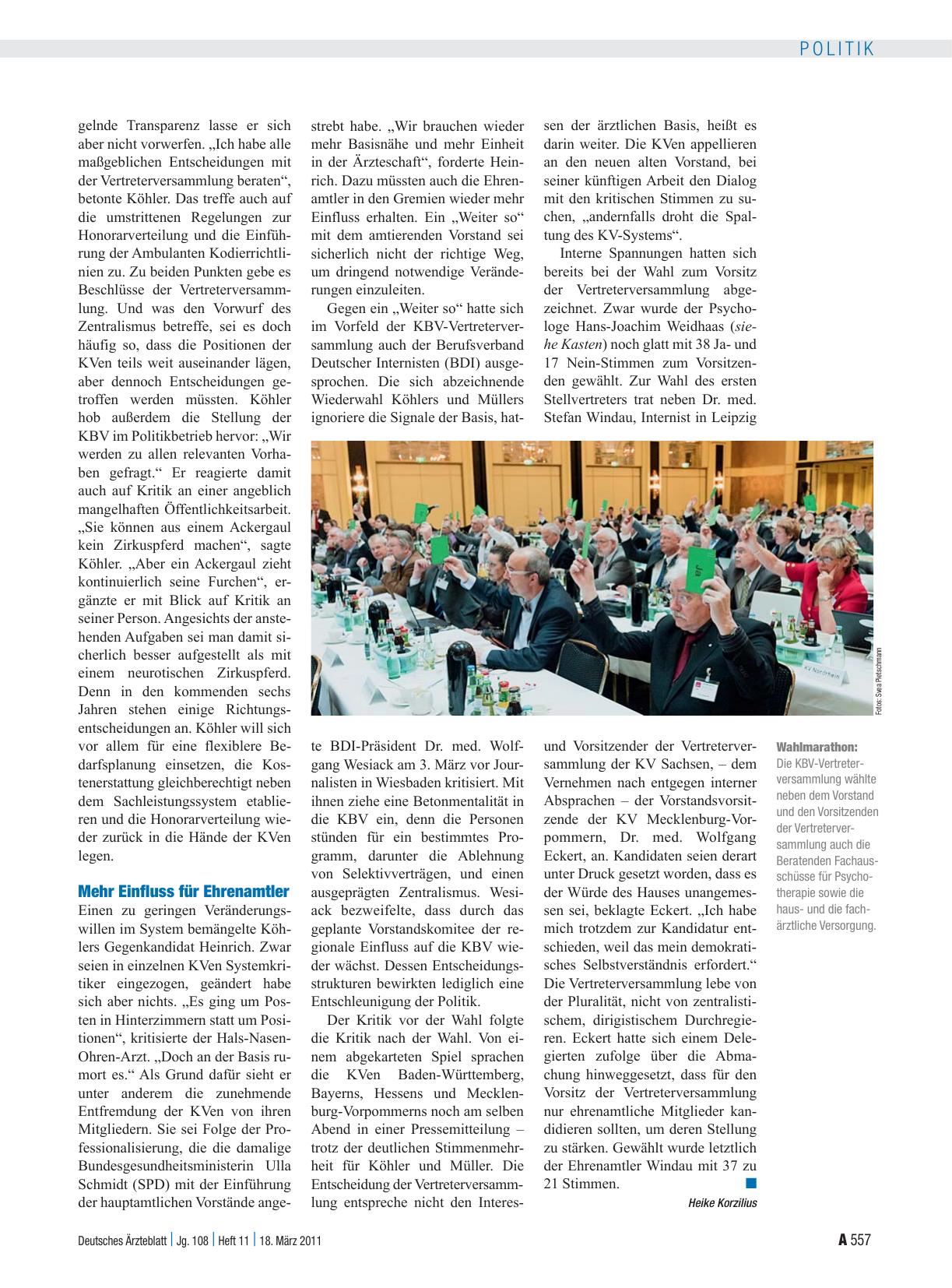 Vorschauseite 3: KBV-Vertreterversammlung: Eine Richtungsentscheidung