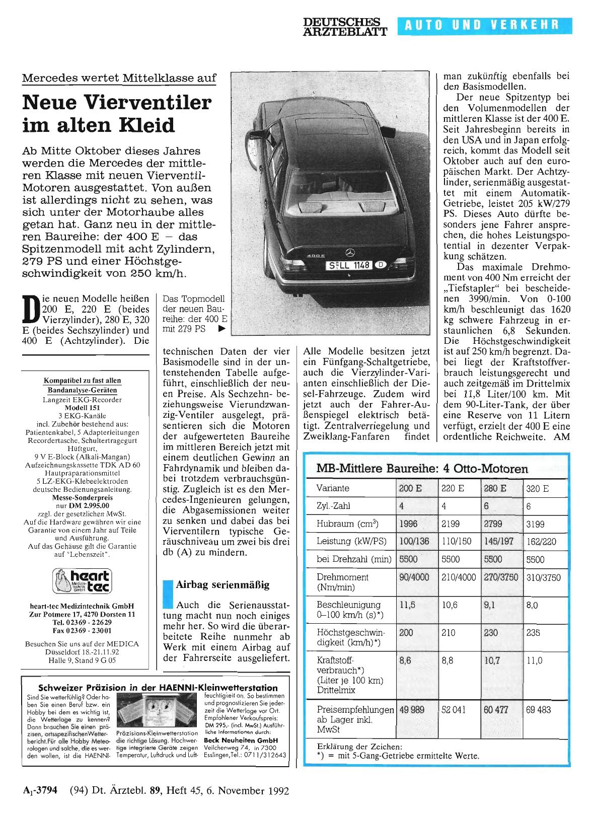Vorschauseite 1: Mercedes wertet Mittelklasse auf: Neue Vierventiler im alten Kleid