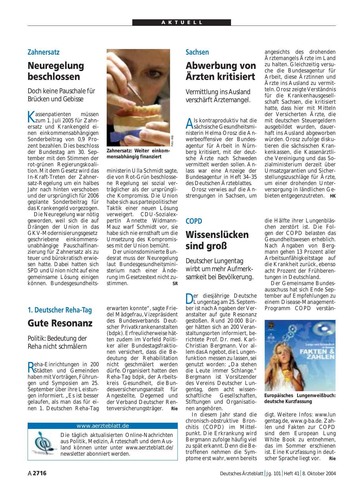 Vorschauseite 1: www. aerzteblatt. de