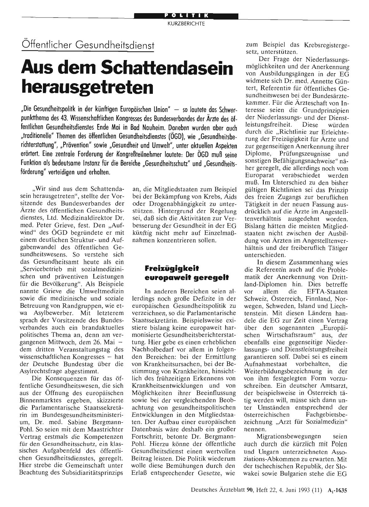 Vorschauseite 1: Öffentlicher Gesundheitsdienst: Aus dem Schattendasein herausgetreten