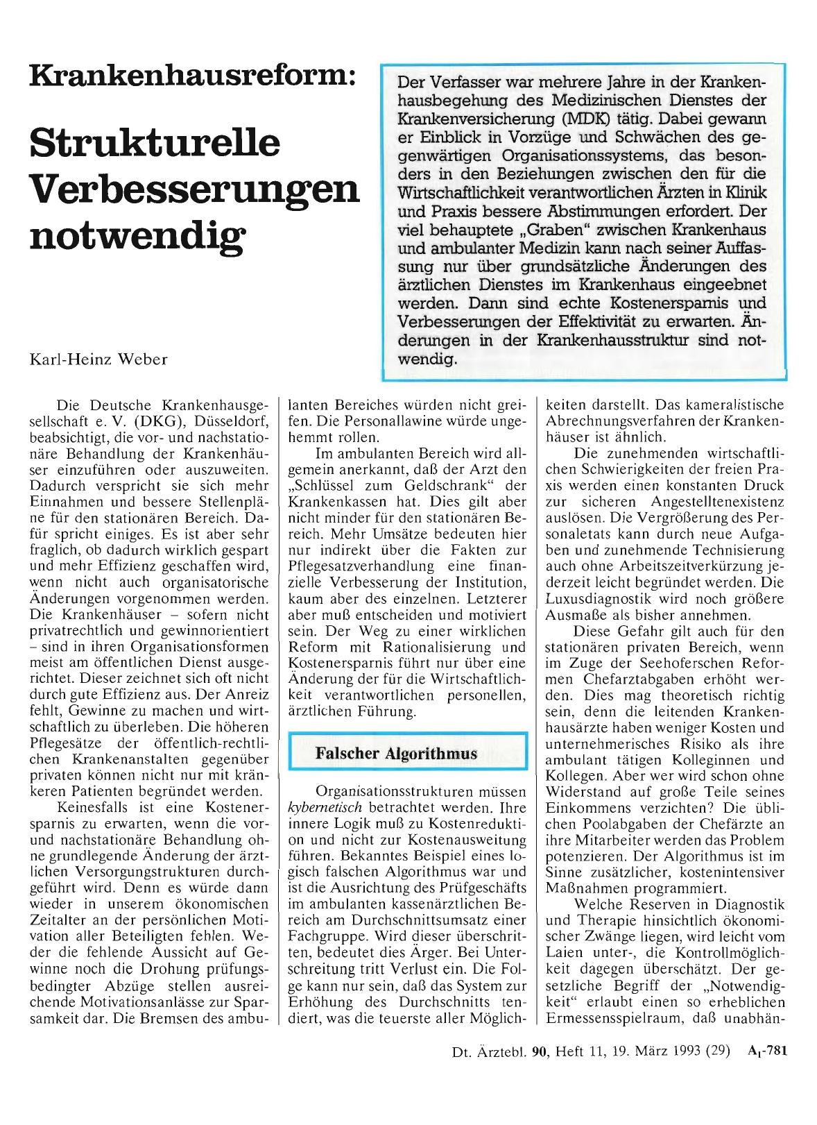 Vorschauseite 1: Krankenhausreform: Strukturelle Verbesserungen notwendig