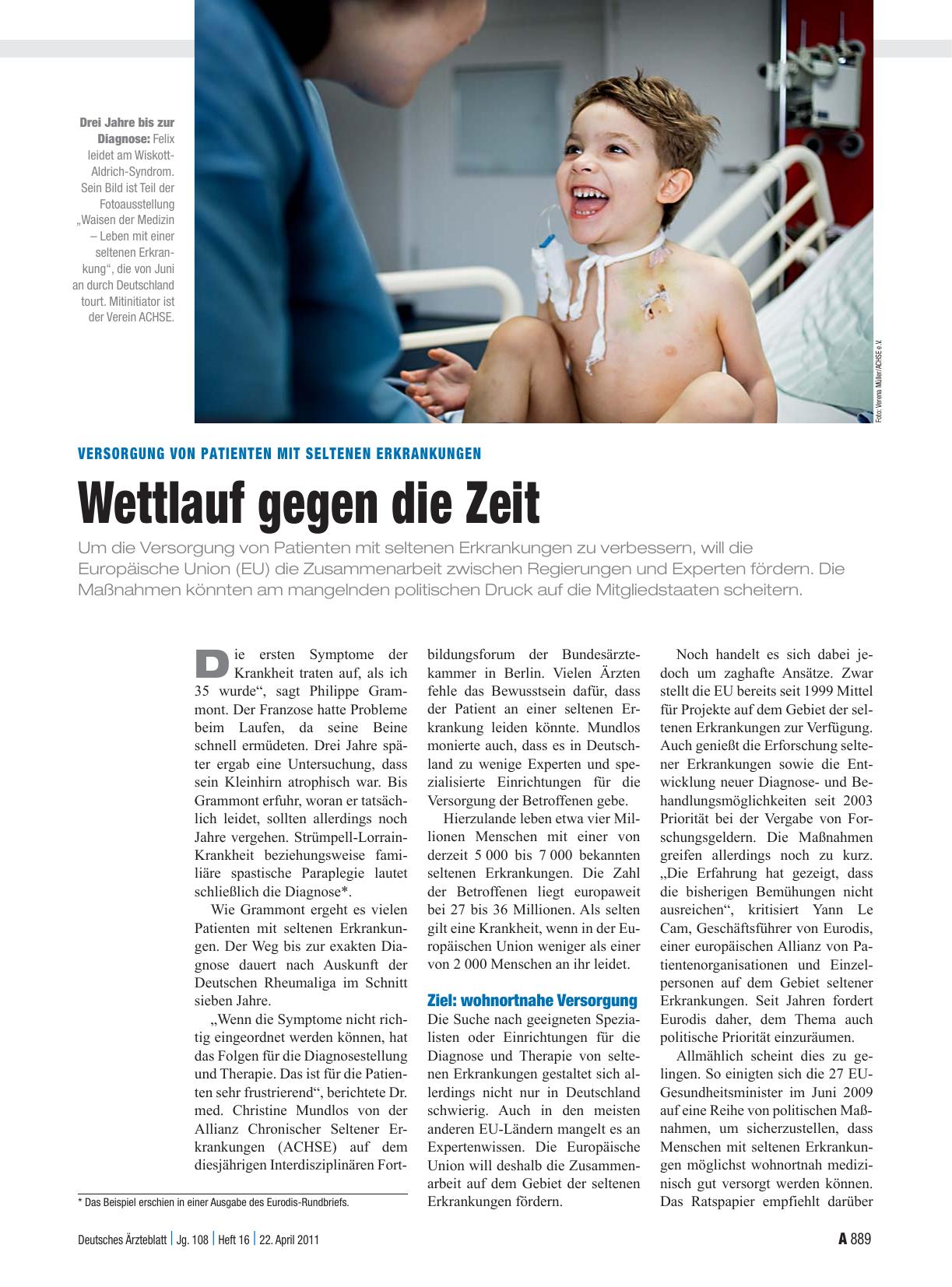 Vorschauseite 1: Versorgung von Patienten mit seltenen Erkrankungen: Wettlauf gegen die Zeit
