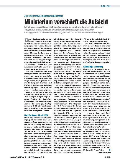 Vorschauseite 1: GKV-Selbstverwaltungsstärkungsgesetz: Ministerium verschärft die Aufsicht