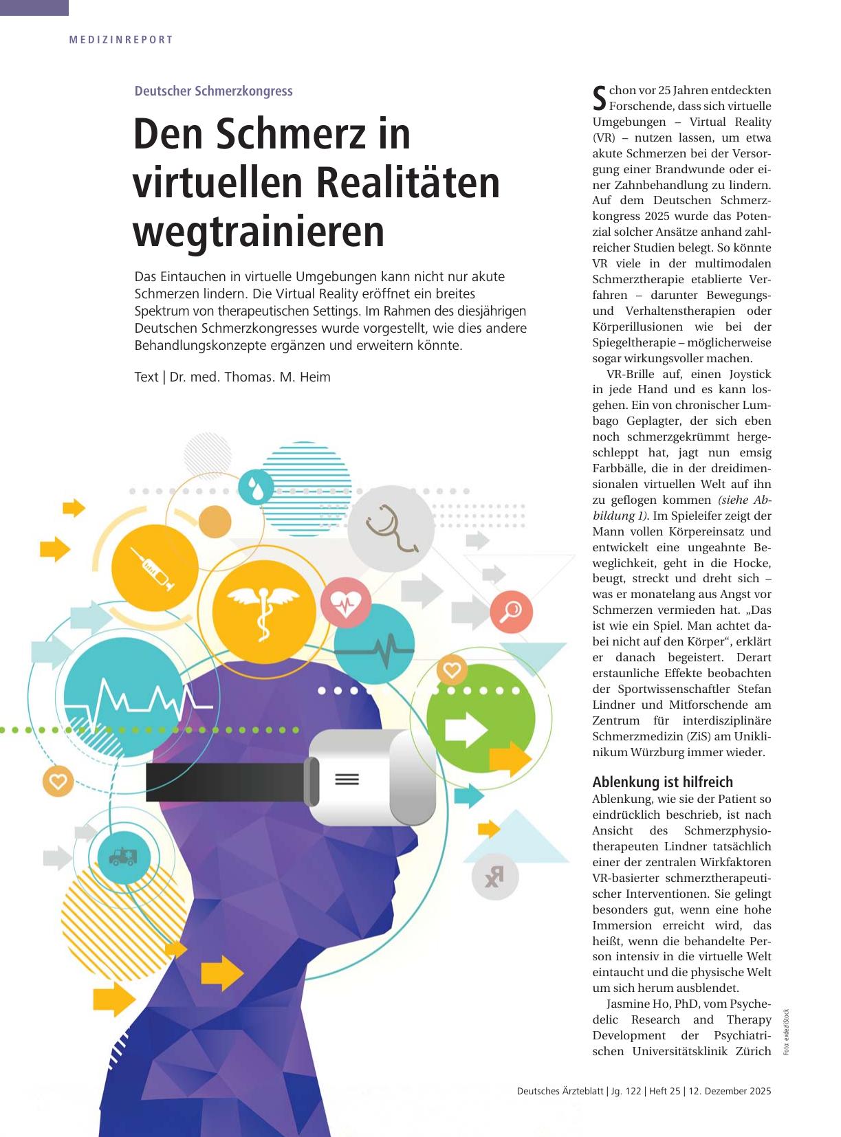 Vorschauseite 1: Deutscher Schmerzkongress: Den Schmerz in virtuellen Realitäten wegtrainieren