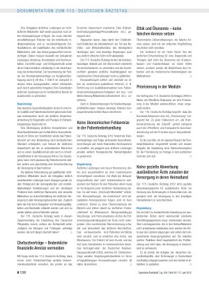 Vorschauseite 3: Entschliessungen zum Tagesordnungspunkt VI (Fortsetzung aus DÄ, Heft 22 – 23/2012): Tätigkeitsbericht der Bundesärztekammer