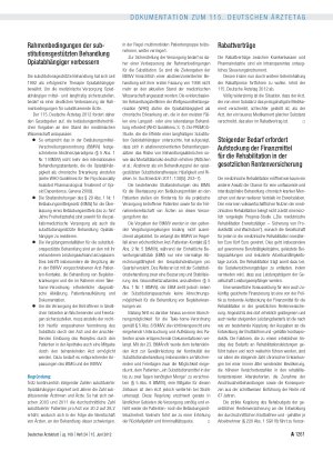 Vorschauseite 4: Entschliessungen zum Tagesordnungspunkt VI (Fortsetzung aus DÄ, Heft 22 – 23/2012): Tätigkeitsbericht der Bundesärztekammer