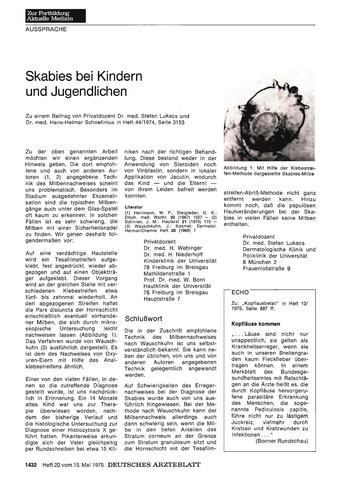 Vorschauseite 1: Skabies bei Kindern und Jugendlichen