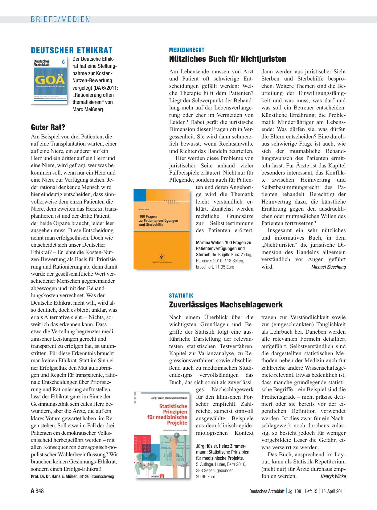 Vorschauseite 1: Deutscher Ethikrat: Guter Rat?