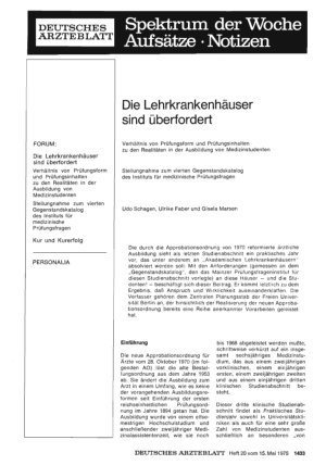 Vorschauseite 1: Die Lehrkrankenhäuser sind überfordert