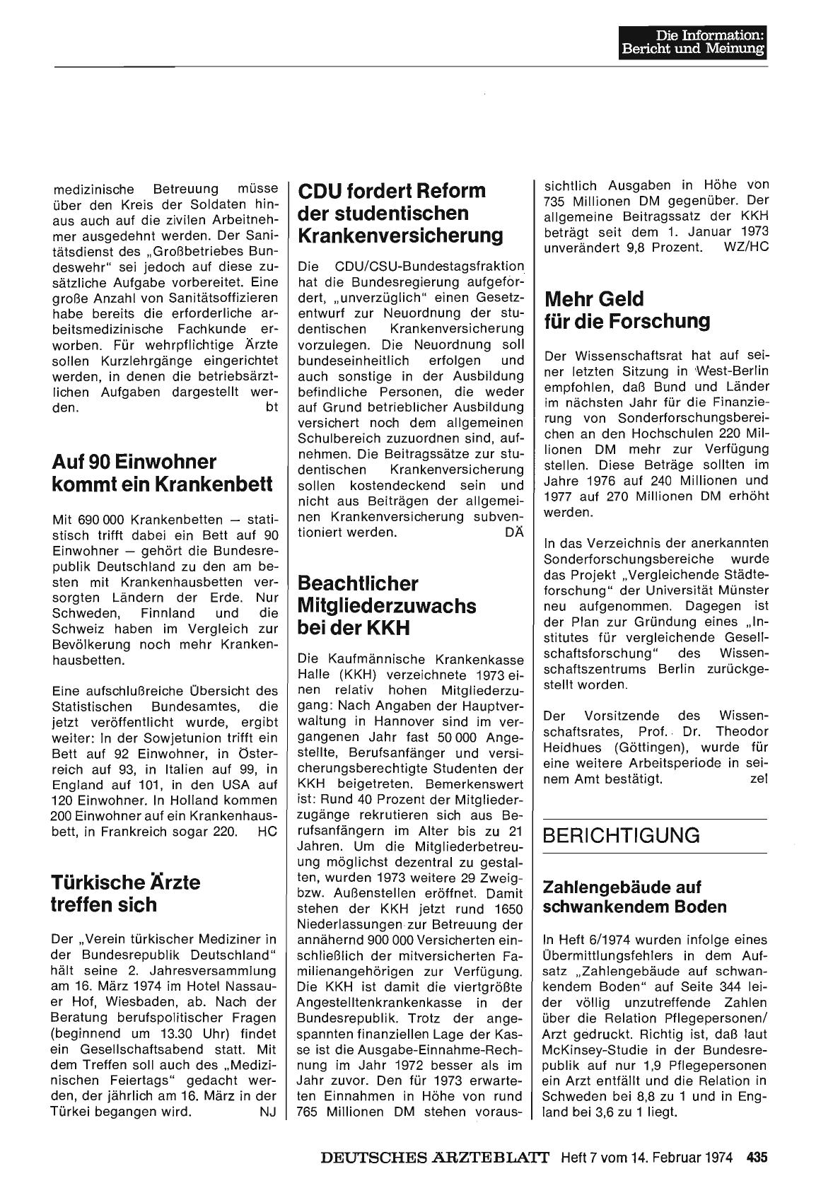 Vorschauseite 1: Auf 90 Einwohner kommt ein Krankenbett