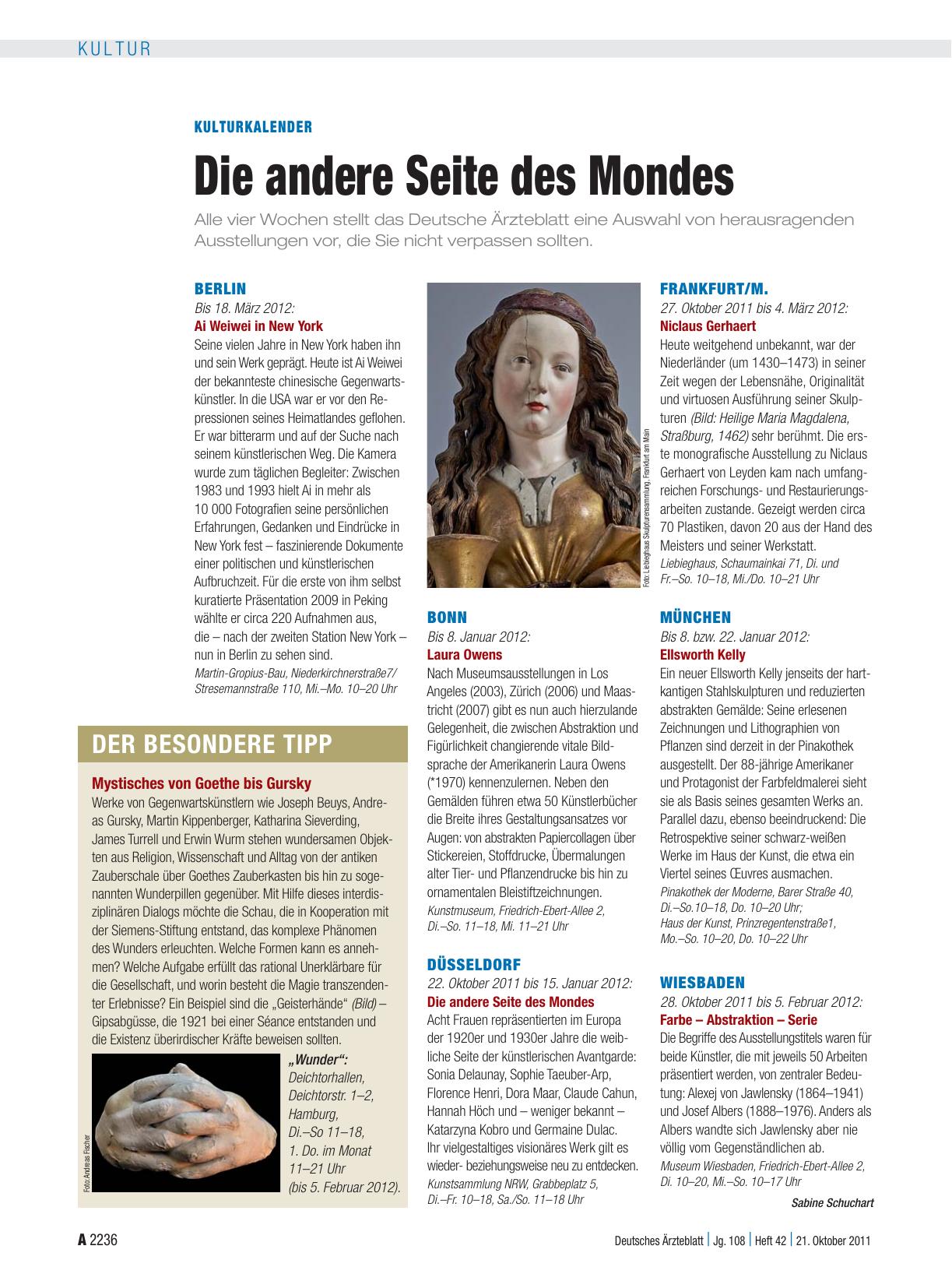 Vorschauseite 1: Kulturkalender: Die andere Seite des Mondes