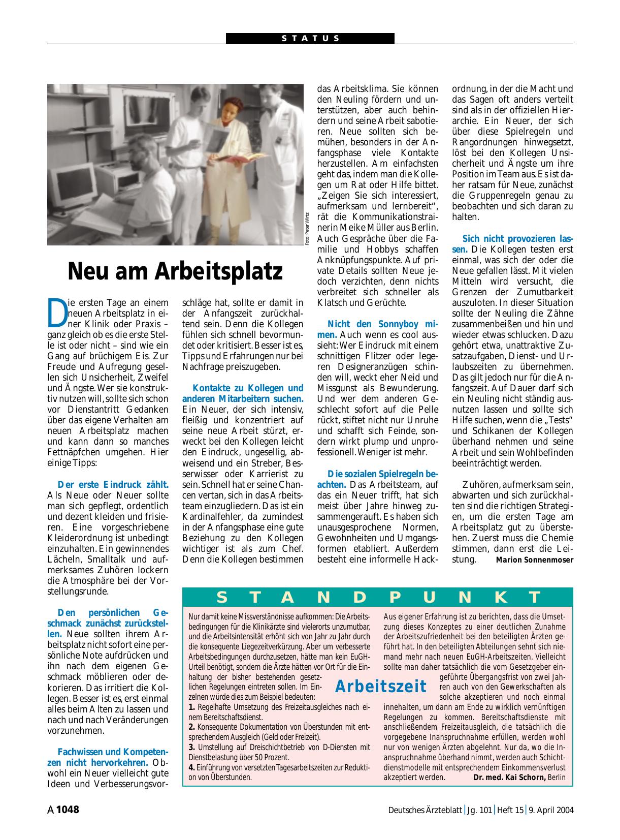Vorschauseite 1: Neu am Arbeitsplatz