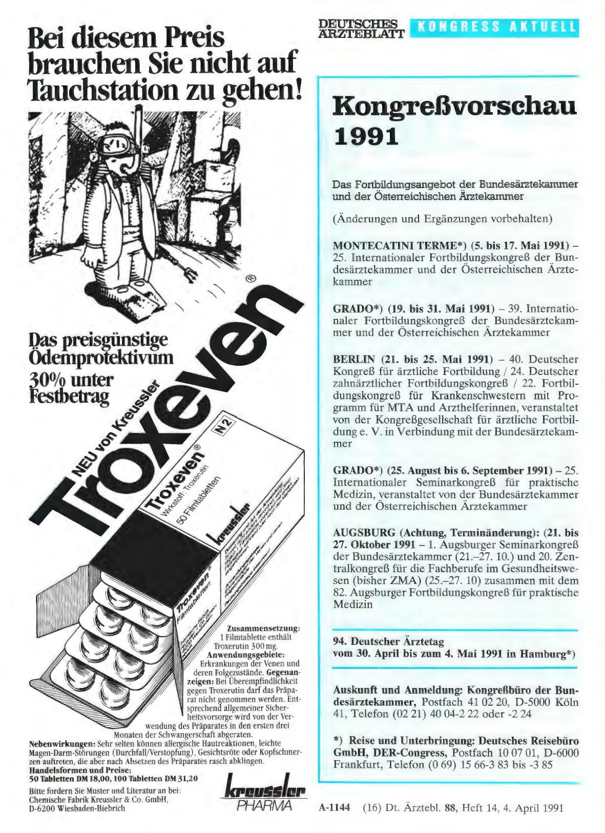Vorschauseite 1: Kongreßvorschau 1991