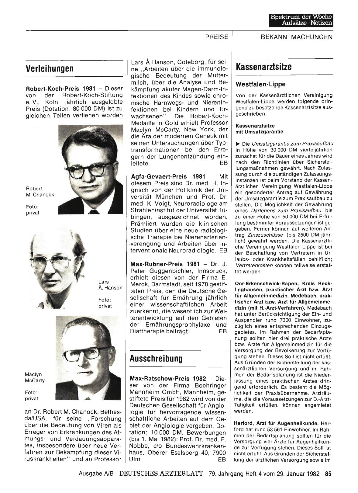 Vorschauseite 1: Verleihungen