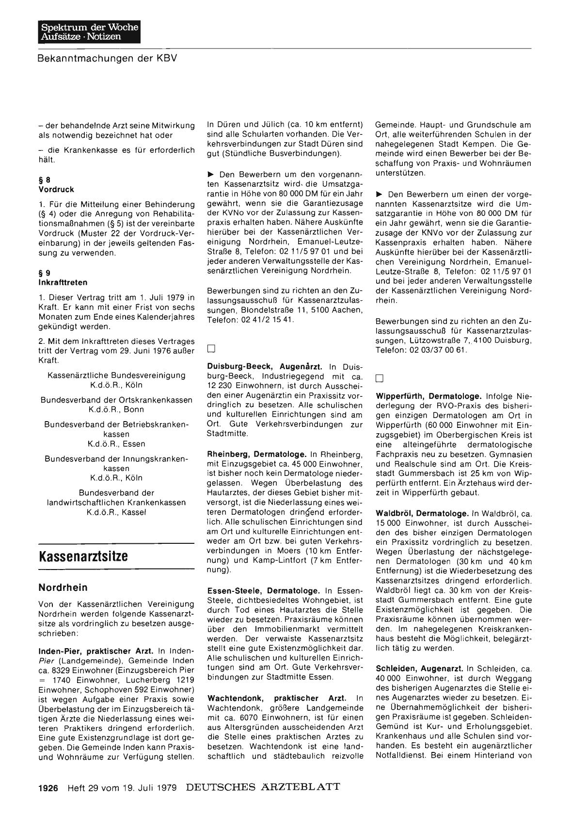 Vorschauseite 1: Kassenarztsitze