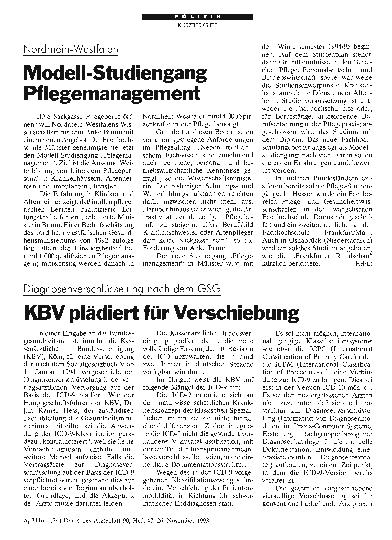 Vorschauseite 1: Diagnosenverschlüsselung nach dem GSG: KBV plädiert für Verschiebung