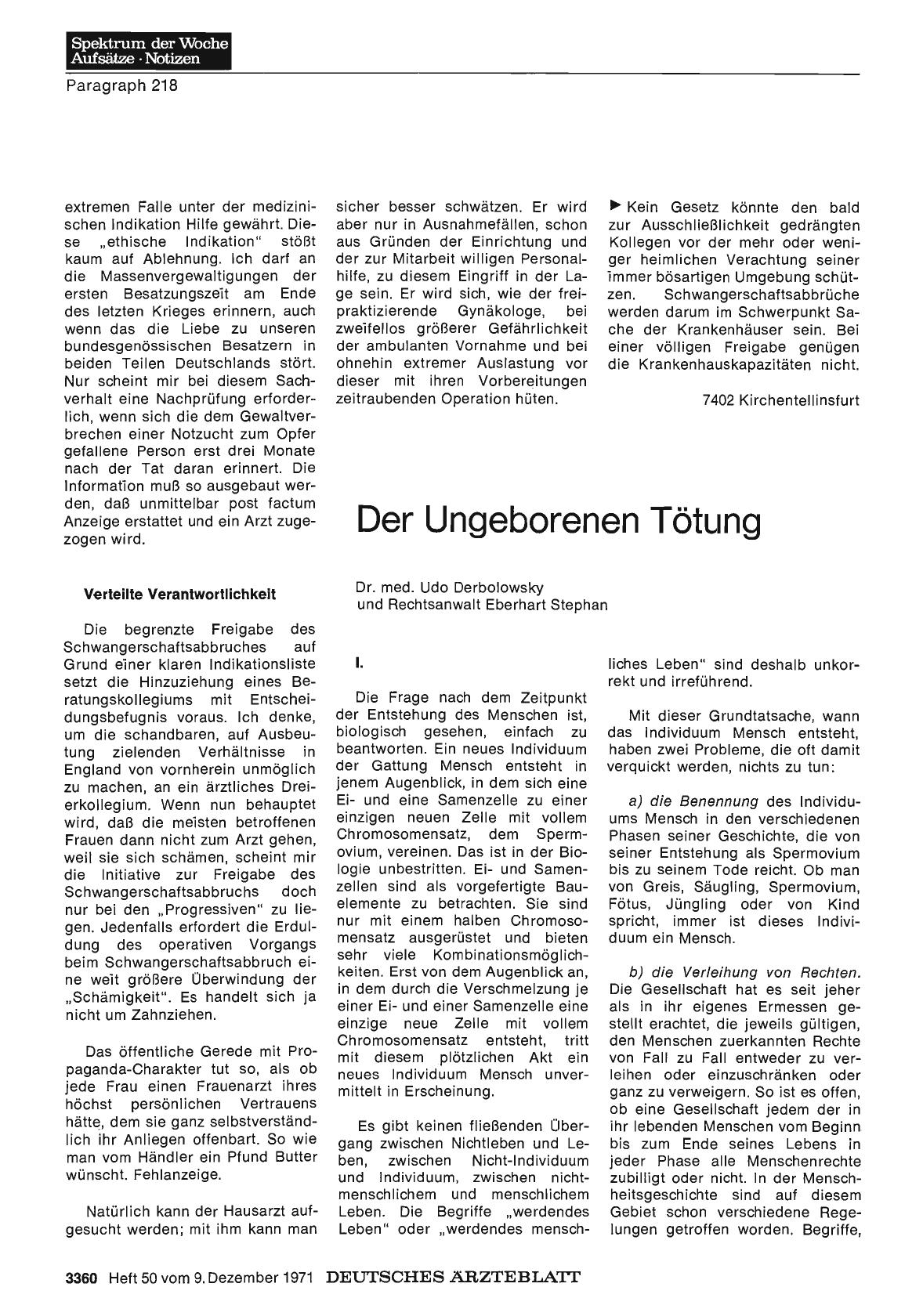 Vorschauseite 1: Der Ungeborenen Tötung