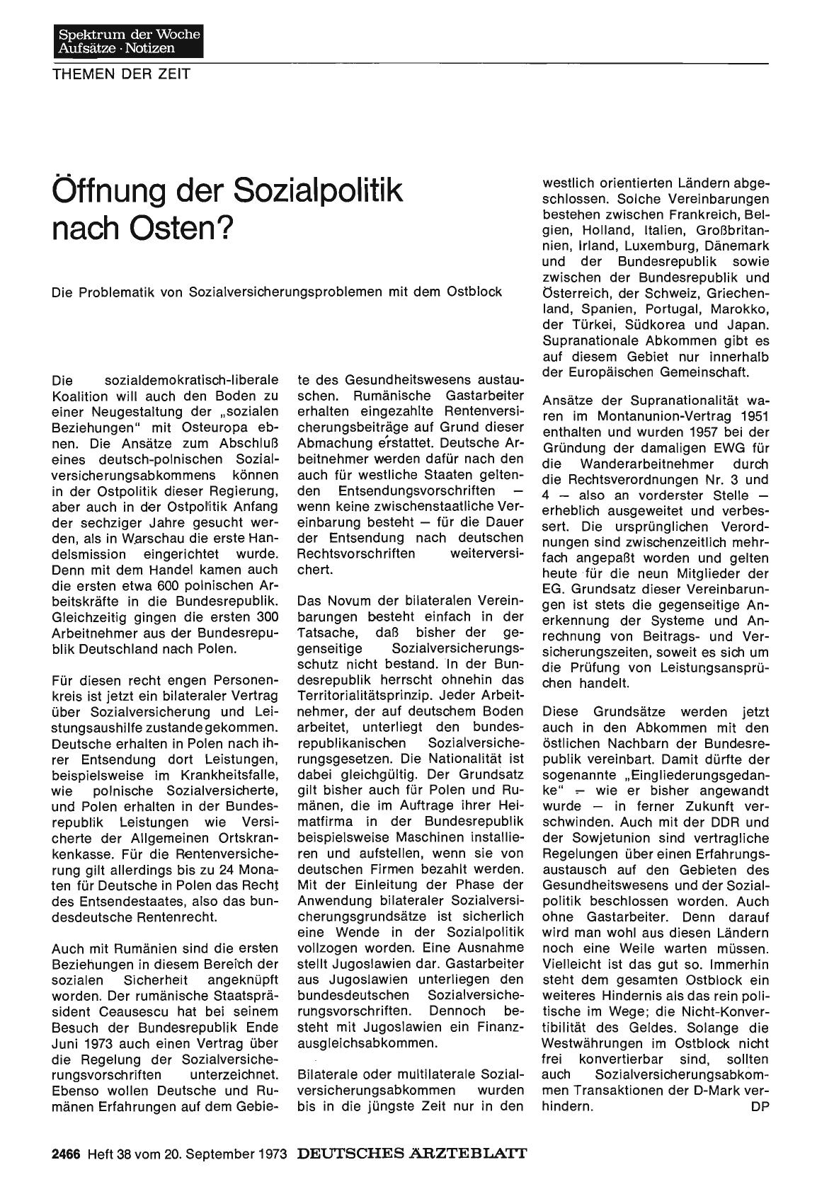 Vorschauseite 1: Öffnung der Sozialpolitik nach Osten? Die Problematik von Sozialversicherungsproblemen mit dem Ostblock