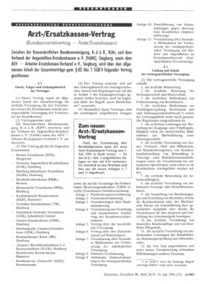 Vorschauseite 1: Arzt-/Ersatzkassen-Vertrag: (Bundesmantelvertrag — Ärzte/Ersatzkassen)