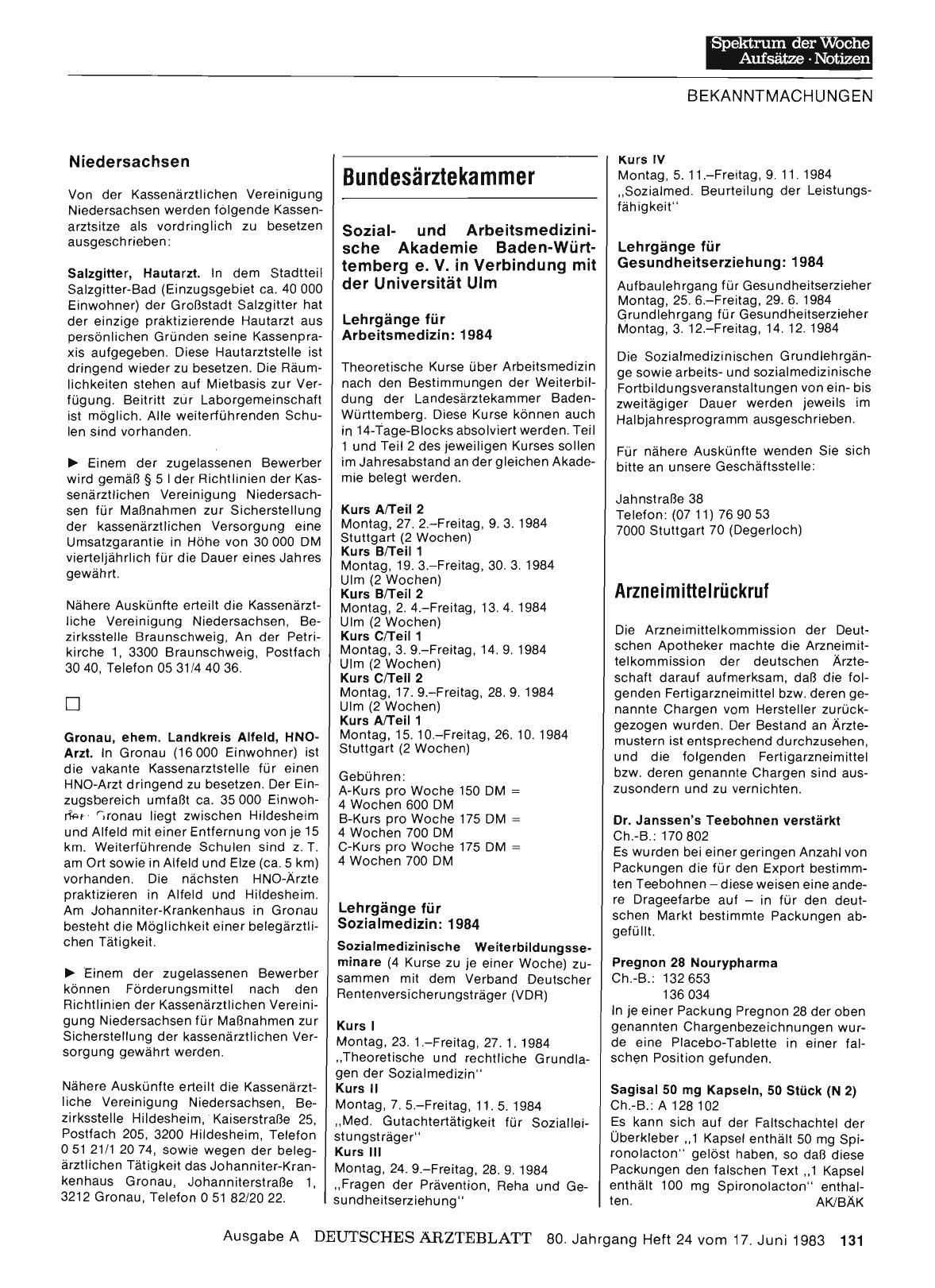 Vorschauseite 1: Bundesärztekammer