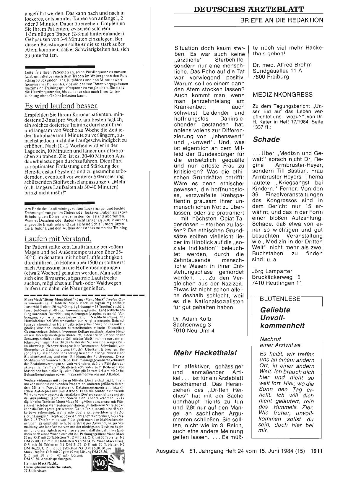 Vorschauseite 1: MEDIZINKONGRESS: Schade