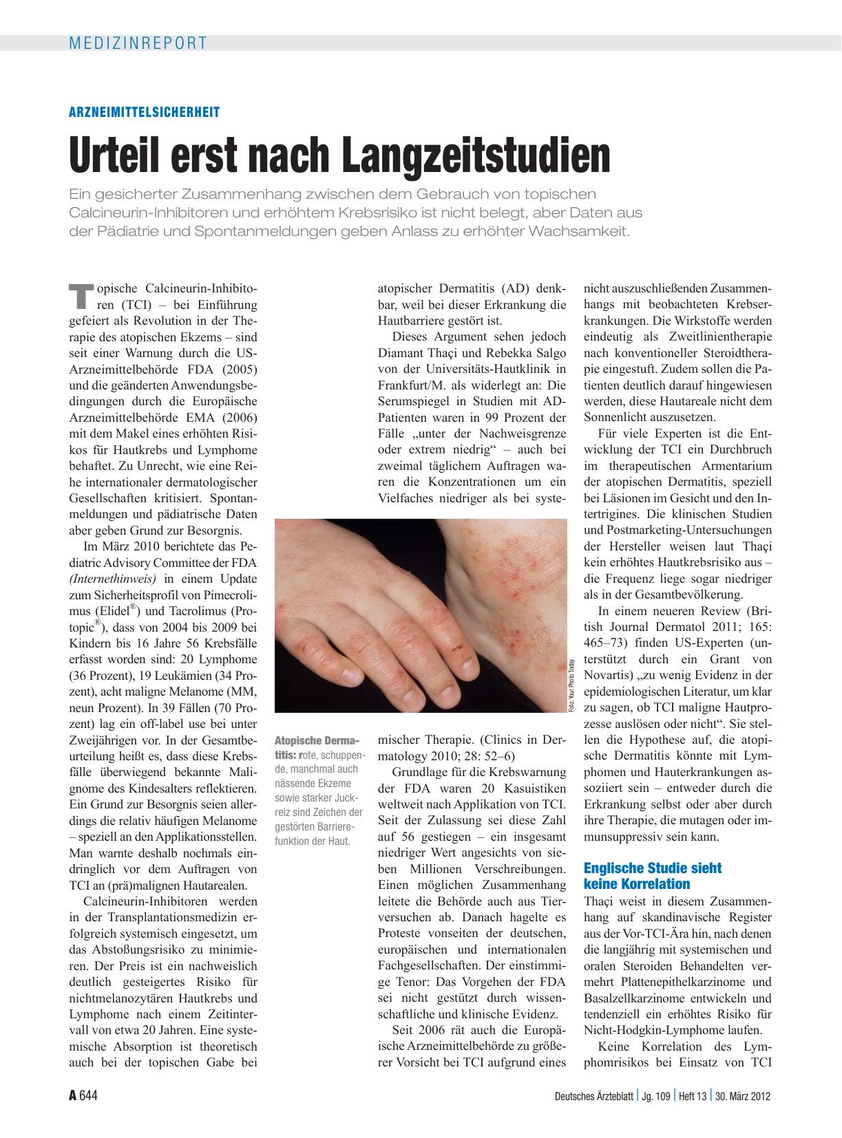 Vorschauseite 1: Arzneimittelsicherheit: Urteil erst nach Langzeitstudien