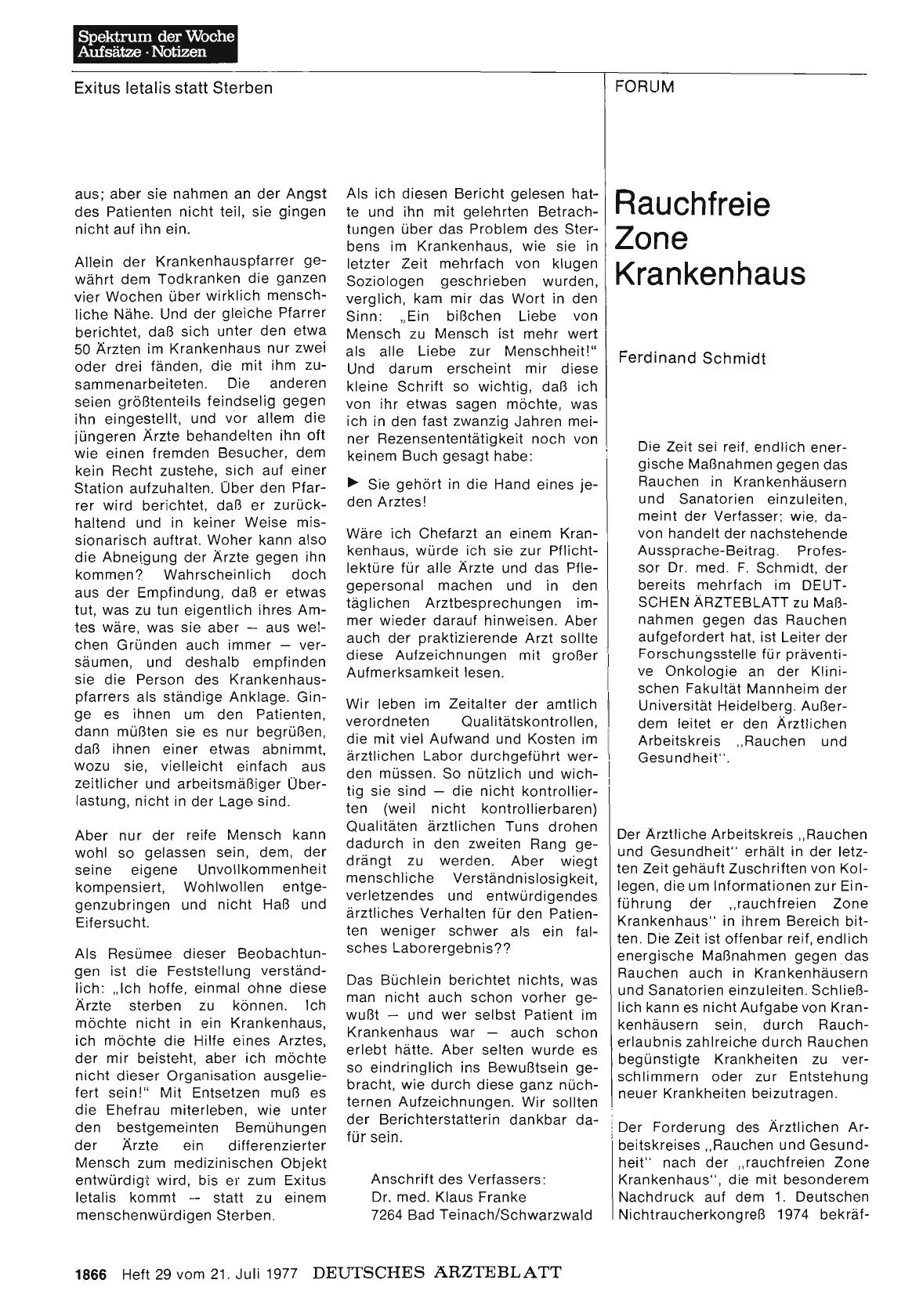 Vorschauseite 1: Rauchfreie Zone Krankenhaus