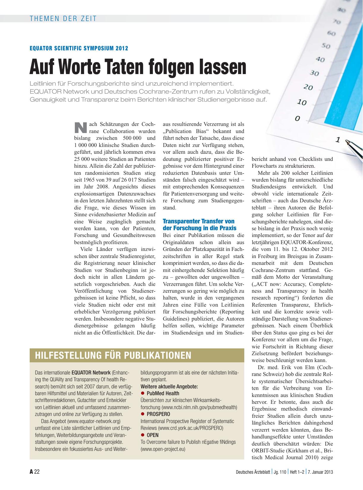 Vorschauseite 1: EQUATOR Scientific Symposium 2012: Auf Worte Taten folgen lassen