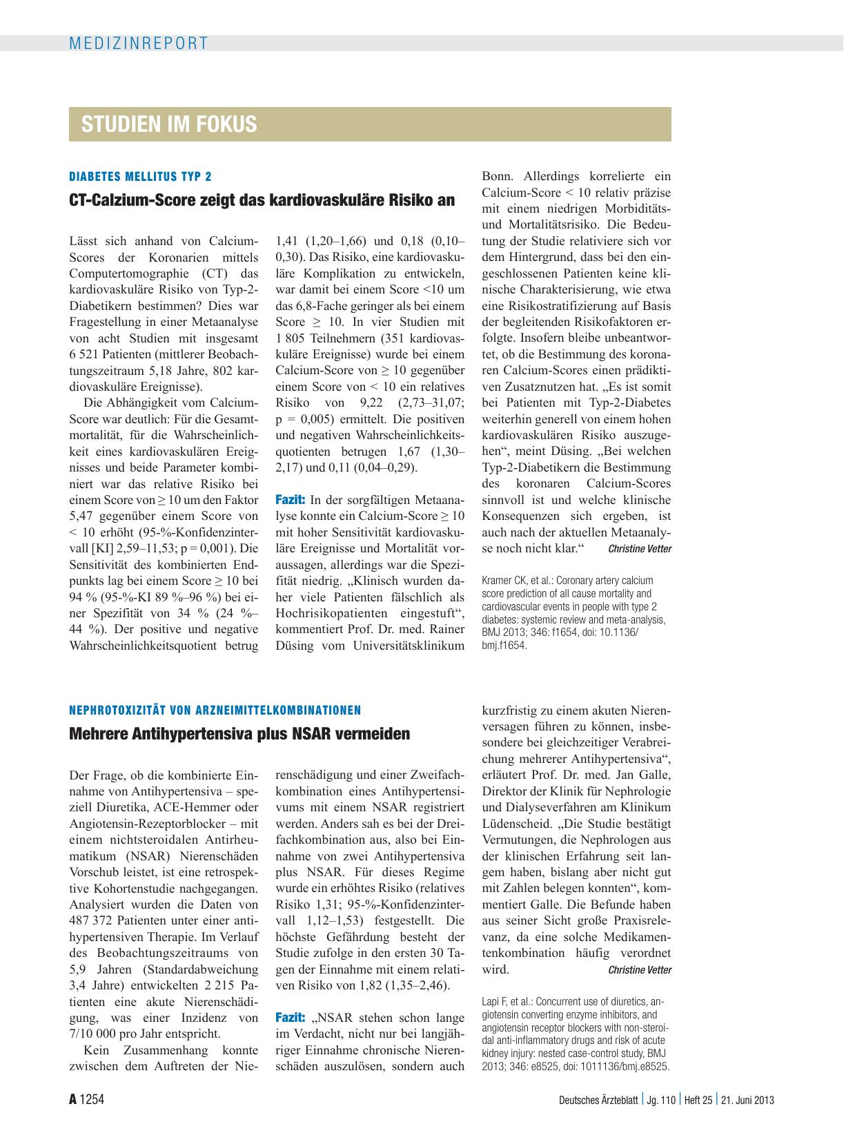 Vorschauseite 1: Nephrotoxizität von Arzneimittelkombinationen: Mehrere Antihypertensiva plus NSAR vermeiden