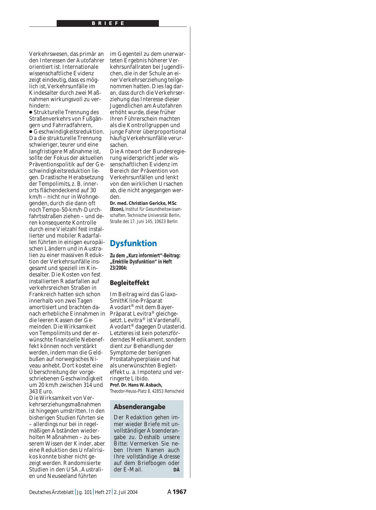 Vorschauseite 1: Dysfunktion: Begleiteffekt
