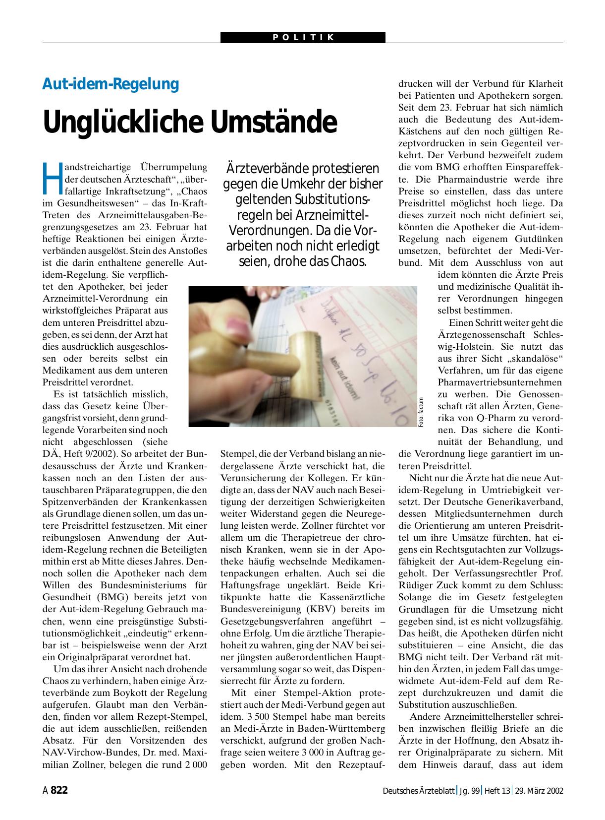 Vorschauseite 1: Aut-idem-Regelung: Unglückliche Umstände