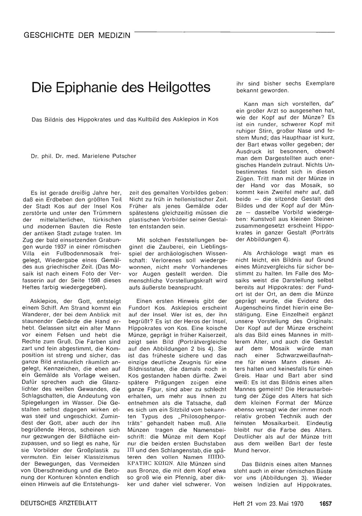 Vorschauseite 1: Die Epiphanie des Heilgottes