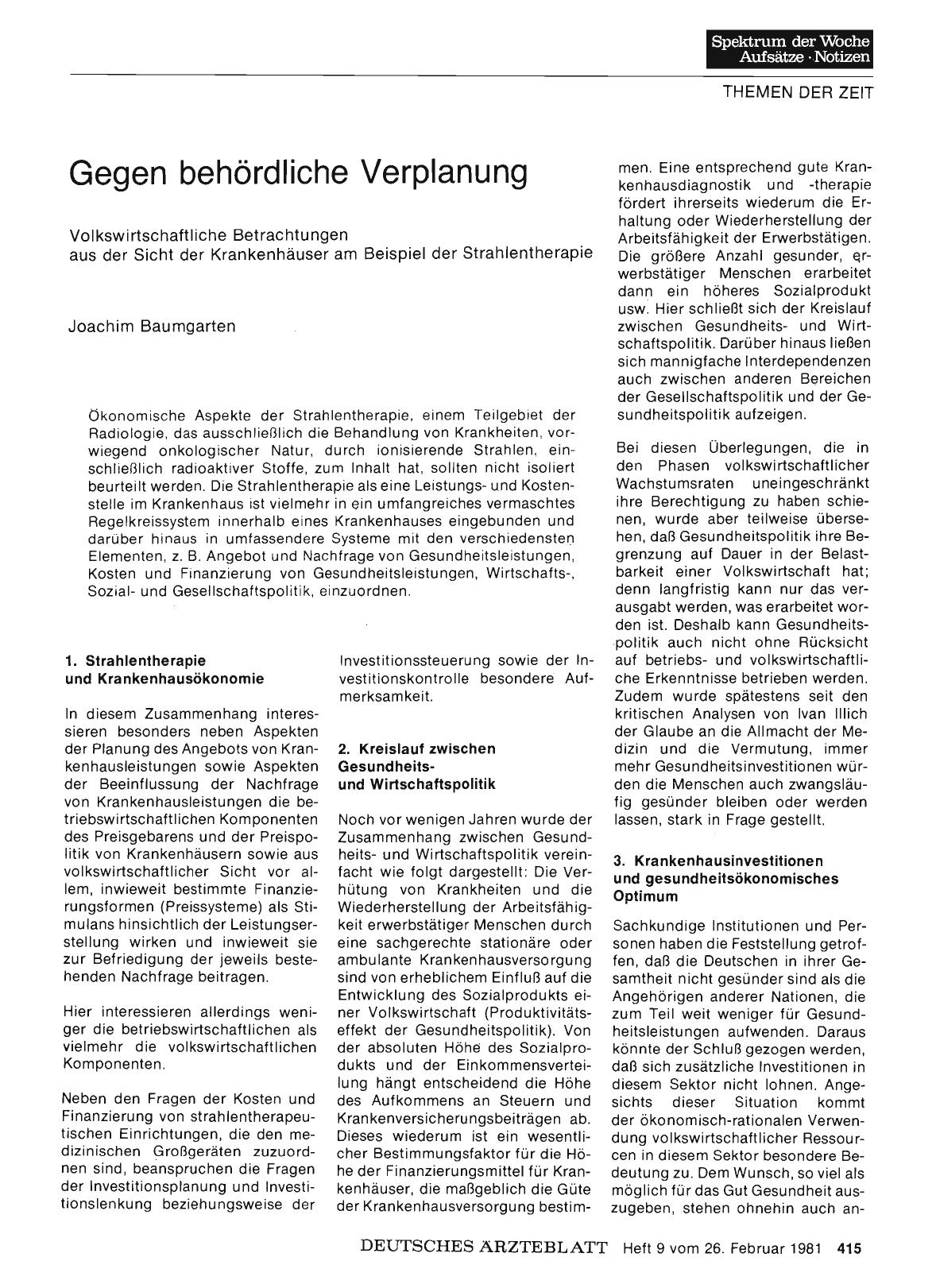 Vorschauseite 1: Gegen behördliche Verplanung