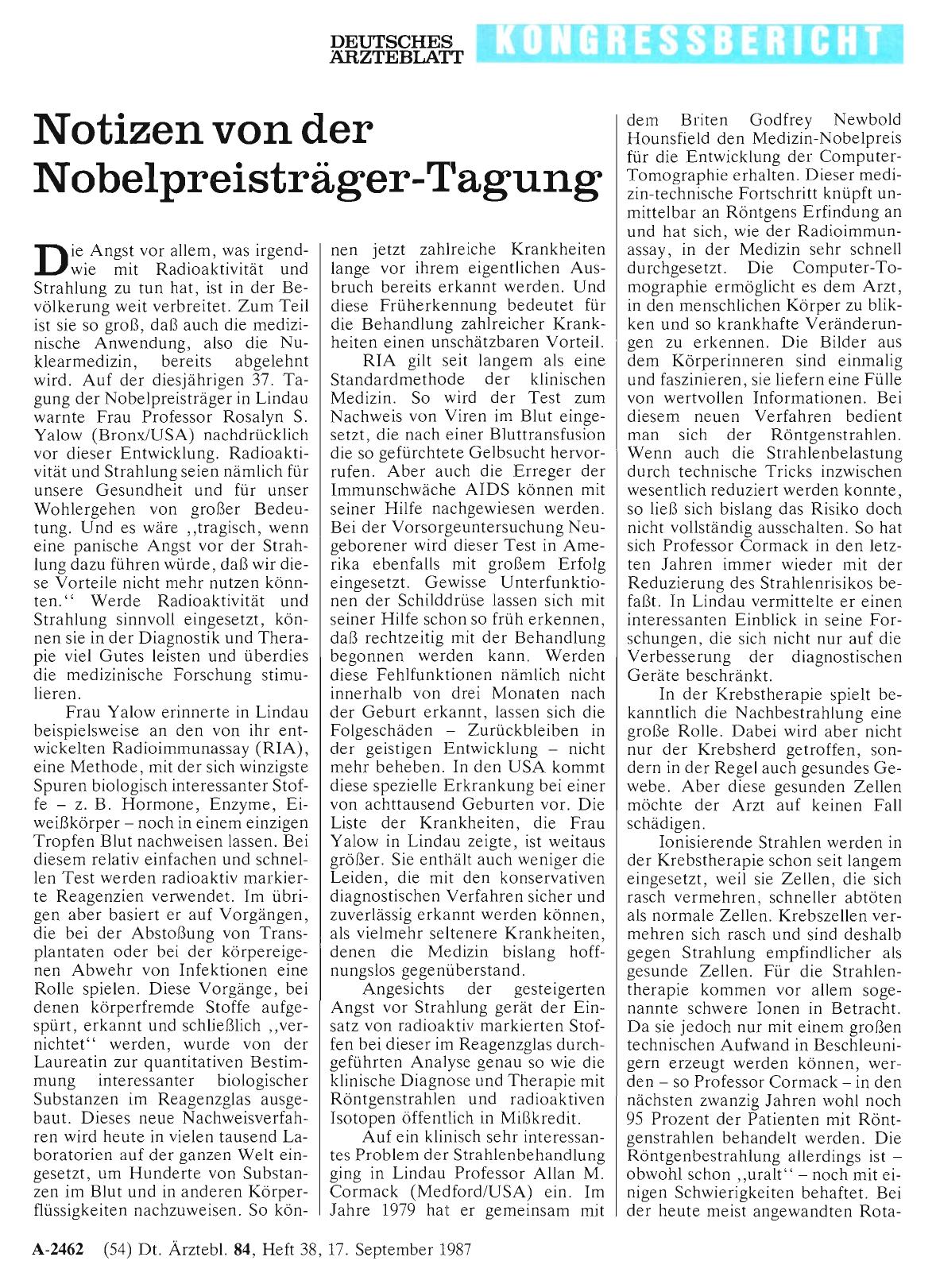 Vorschauseite 1: Notizen von der Nobelpreisträger-Tagung