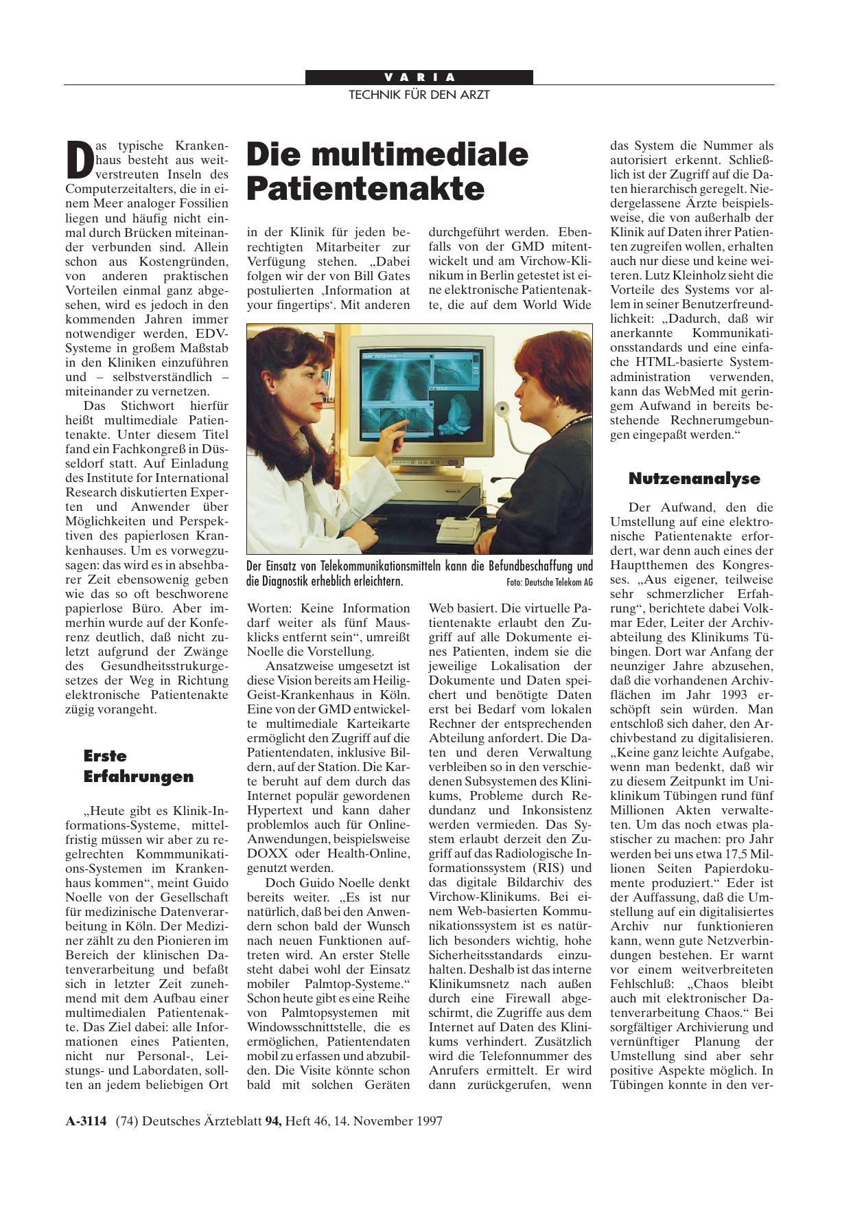 Vorschauseite 1: Die multimediale Patientenakte