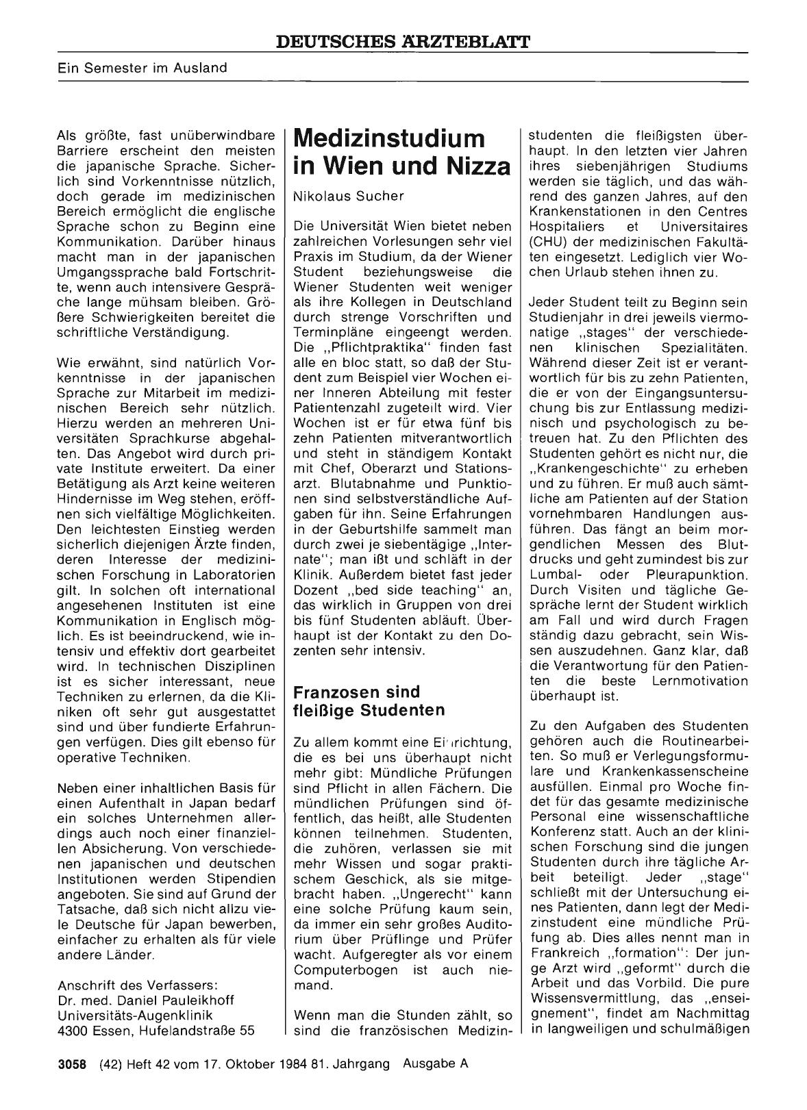 Vorschauseite 1: 3 x 1 Semester im Ausland: Medizinstudium in Wien und Nizza