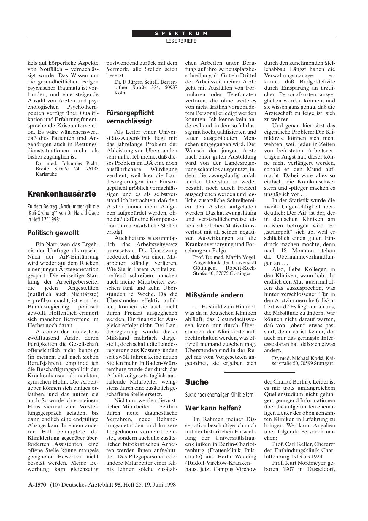 Vorschauseite 1: Krankenhausärzte: Politisch gewollt