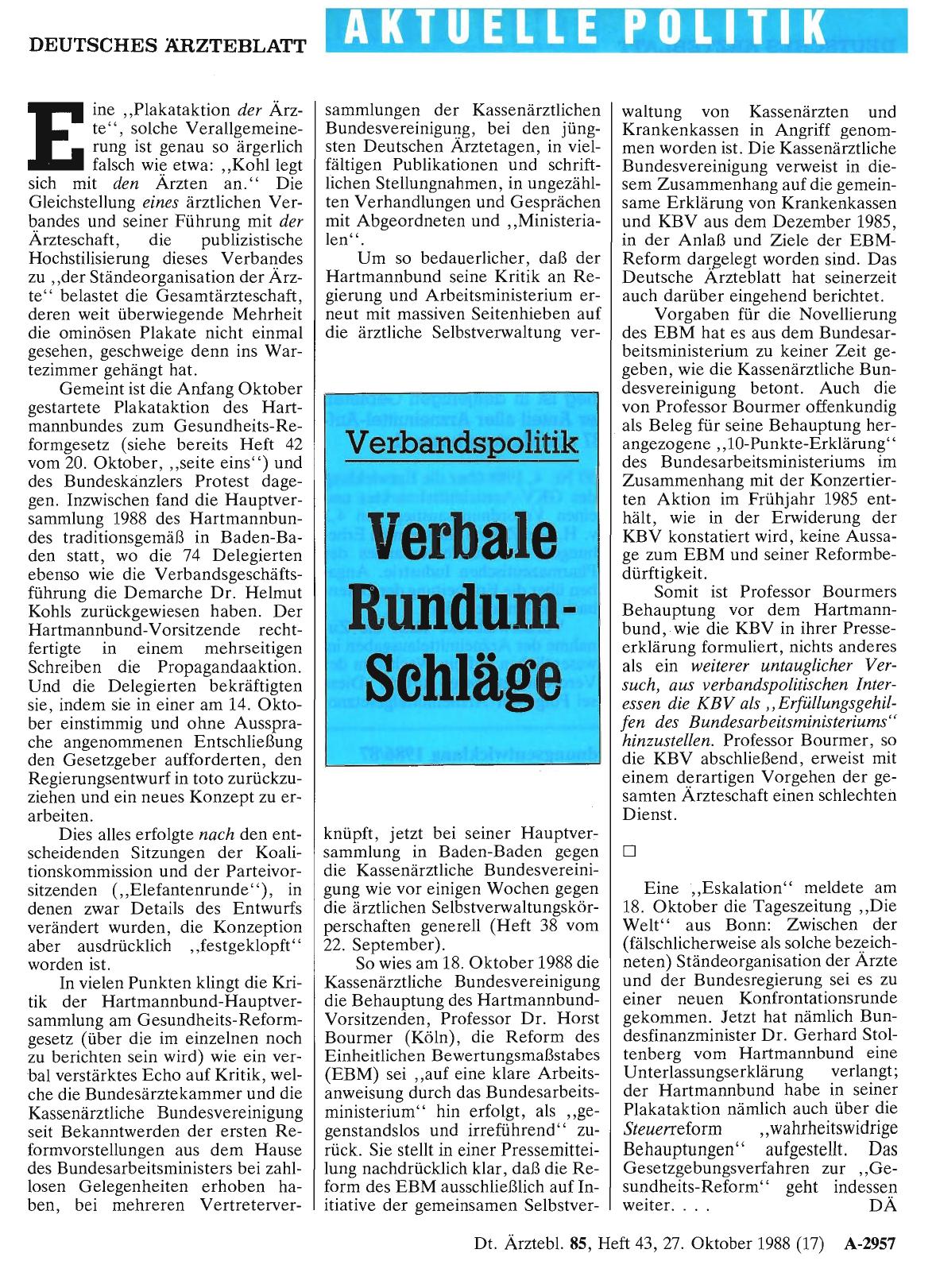 Vorschauseite 1: Verbandspolitik: Verbale Rundum-Schläge