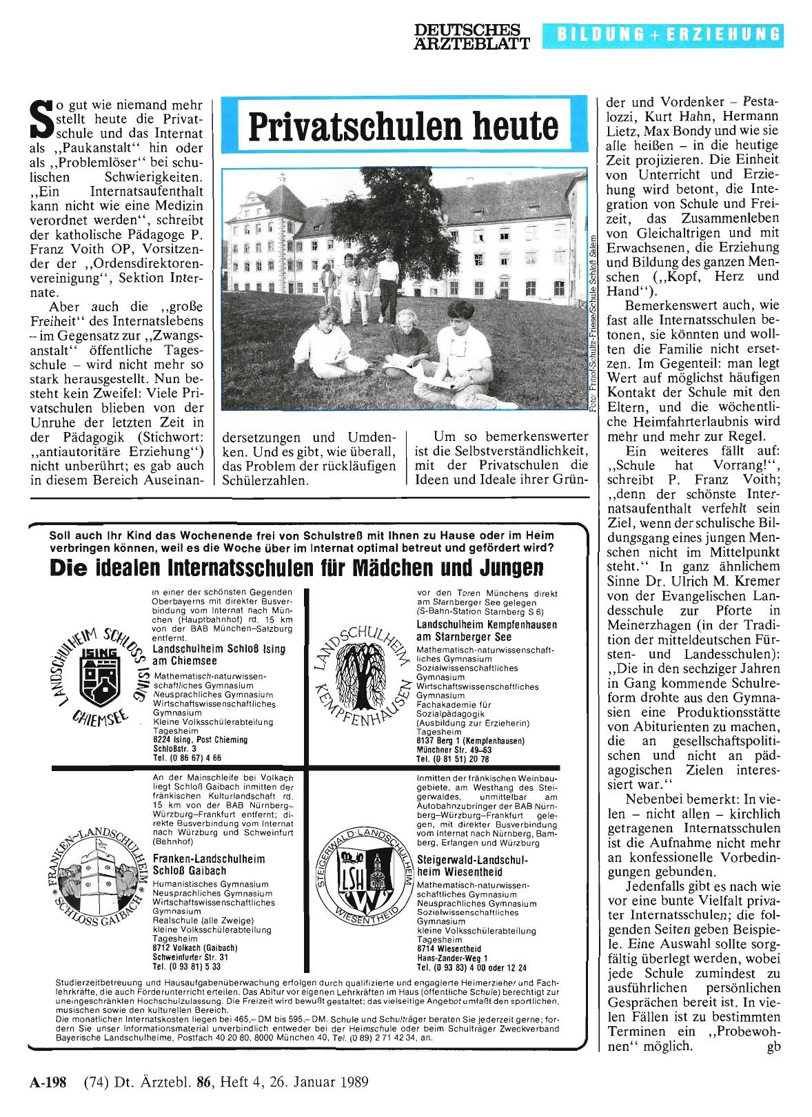 Vorschauseite 1: Privatschulen heute